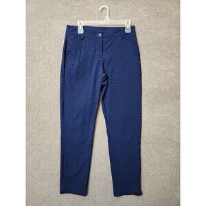 Puma Golf Pants Womens 4 Navy Blue Dots Lightweight Stretch Quick Dry